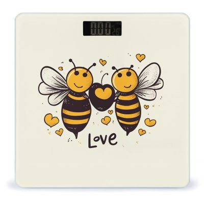 Bee Love Honey Weight Scale Large Bathroom Scales Digital Weight with Bright LED Display Non Slip Automatic Weighing Scale Fashion Weighing Machine for Body