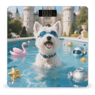 Westie Pool Grace Weight Scale Large Bathroom Scales Digital Weight with Bright LED Display Non Slip Automatic Weighing Scale Fashion Weighing Machine for Body