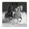Black and White Horses Running Weight Scale Large Bathroom Scales Digital Weight with Bright LED Display Non Slip Automatic Weighing Scale Fashion Weighing Machine for Body view 1