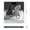 Black and White Horses Running Weight Scale Large Bathroom Scales Digital Weight with Bright LED Display Non Slip Automatic Weighing Scale Fashion Weighing Machine for Body view 2