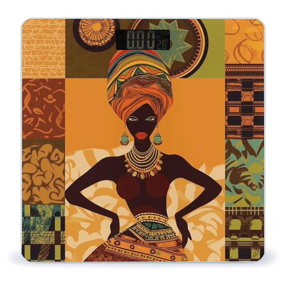 African Woman Weight Scale Large Bathroom Scales Digital Weight with Bright LED Display Non Slip Automatic Weighing Scale Fashion Weighing Machine for Body