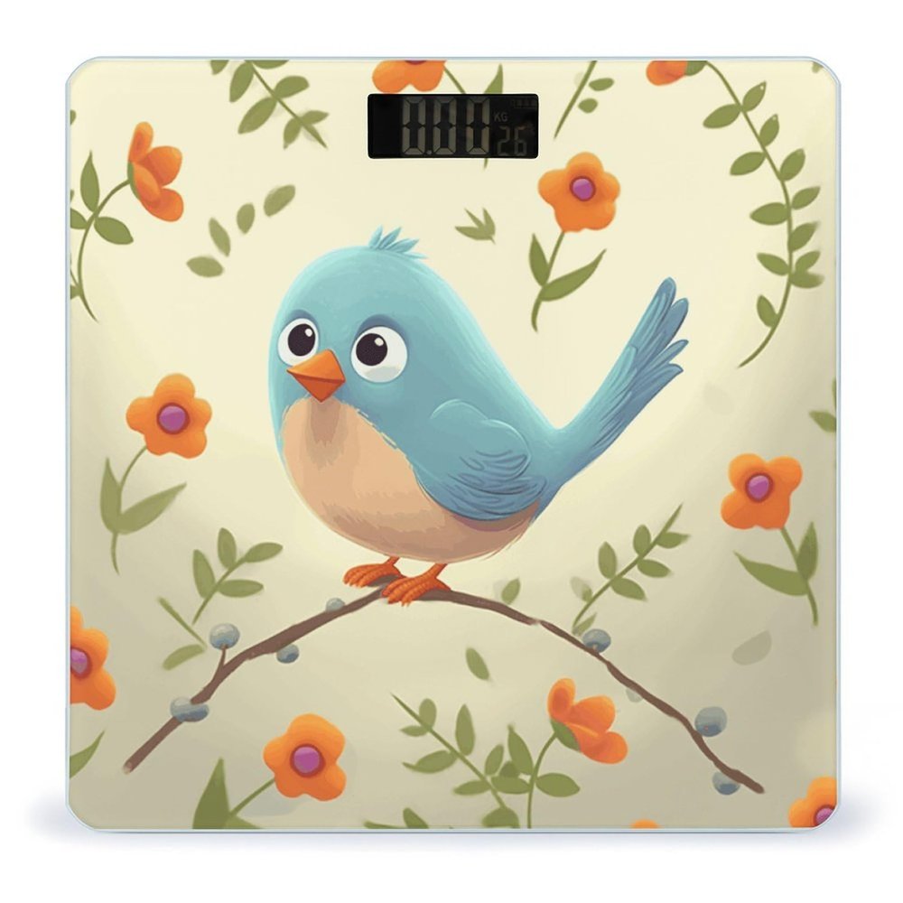 Cute Bird Weight Scale Large Bathroom Scales Digital Weight with Bright LED Display Non Slip Automatic Weighing Scale Fashion Weighing Machine for Body