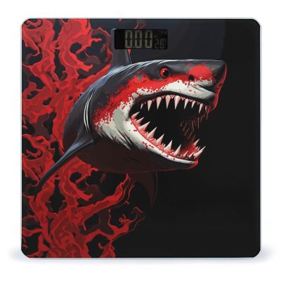 Red-Black Shark Weight Scale Large Bathroom Scales Digital Weight with Bright LED Display Non Slip Automatic Weighing Scale Fashion Weighing Machine for Body