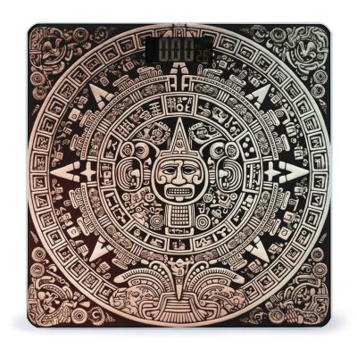 Mayan Calendar End of The World Weight Scale Large Bathroom Scales Digital Weight with Bright LED Display Non Slip Automatic Weighing Scale Fashion Weighing Machine for Body