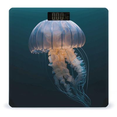 3D Jellyfish Weight Scale Large Bathroom Scales Digital Weight with Bright LED Display Non Slip Automatic Weighing Scale Fashion Weighing Machine for Body