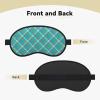 Eye Sleep Masks for Women Men - Teal Orange Plaid Print Comfy Elastic Band Blackout Travel Eye Masks for Sleep Airplane, Night Sleeping Mask Cover for Nap and Party Games view 4