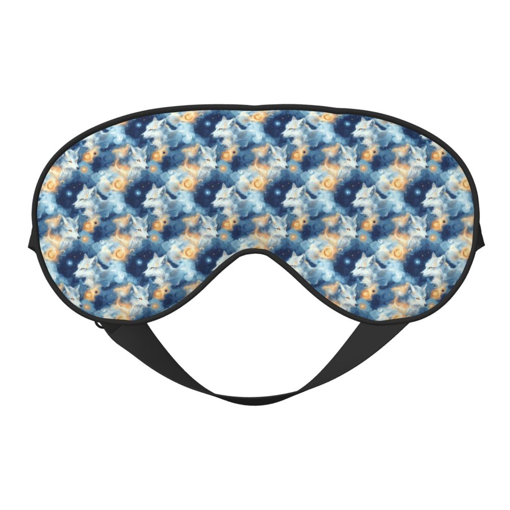 Eye Sleep Mask for Women Men - Starry Fox Print Comfy Buckle Travel Eye Masks for Sleep Mask Blackout, Adjustable Sleeping Blindfolds for Women Men, Funny Blindfolds for Party Games