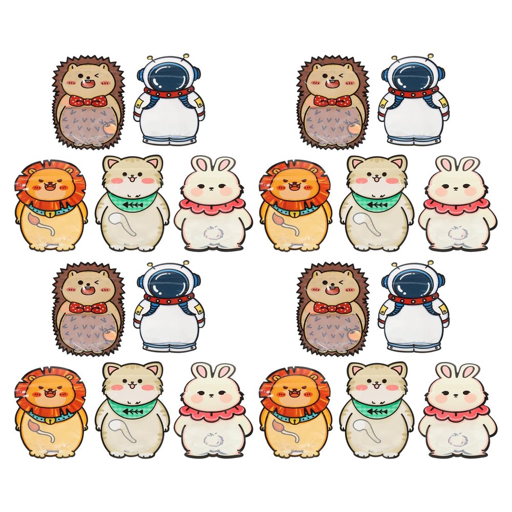 OATIPHO 50pcs Cartoon Animal Space Explorer Sweet Treat Bags Resealable Cookie Packaging with Self-seal Closure Space Theme Goodie Bags for Party Favors and Homemade Pastries