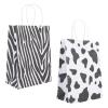 NOLITOY 24pcs Monochrome Animal Print Paper Packaging Bags with Handles for Party Favors, Candy, Snacks, and Baking Bread Wrapping view 1