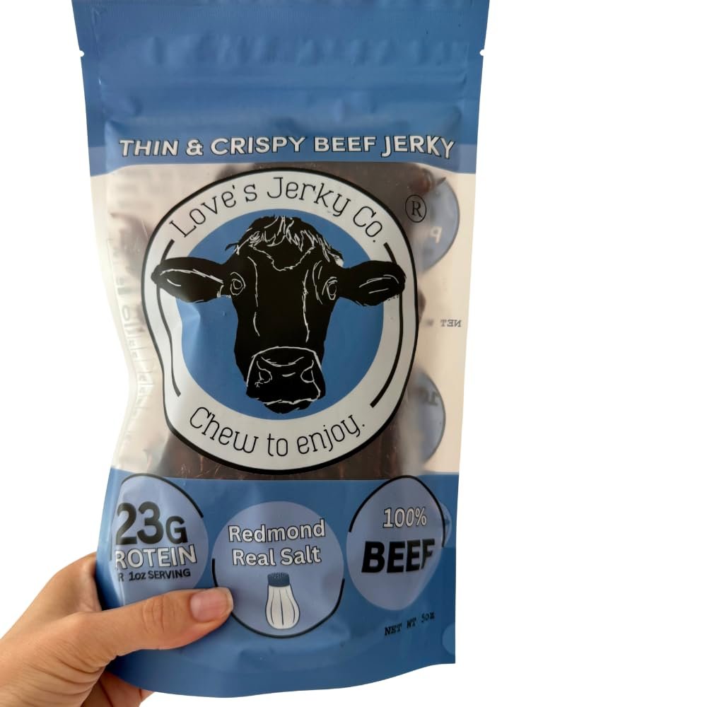 Beef Jerky Chips, 100% Beef with Redmond Real Salt, 2 Ingredients, 5oz and 1.5oz (5 oz)