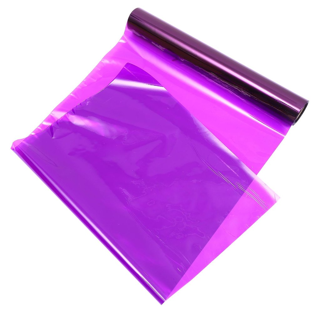 TOBBOMEY 40cm Wide Purple Cellophane Wrap Roll, Colorful Flower Wrapping Paper, Practical Packing Film for Baskets and Bouquets