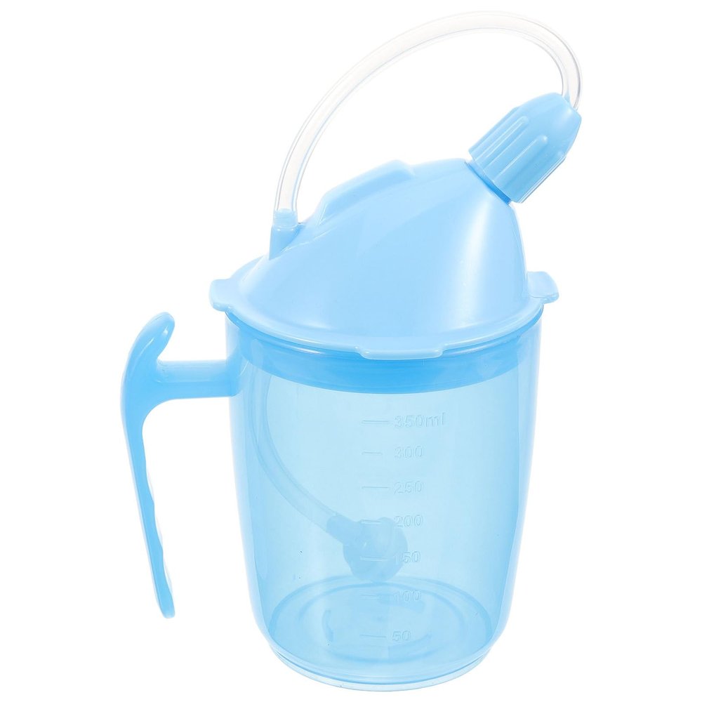 MAGICLULU Straw Drinking Cup for Adults with Disability Spill-proof Sippy Cup for Bedridden Patients for Elderly Care and Assisted Feeding