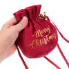 Healvian 10pcs Red Velvet Drawstring Candy Bags with Decorative Bell, Small Fabric Pouches for Christmas Party Favors, Jewelry Storage, Holiday Wrapping Supplies view 3