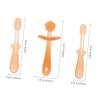 BIUDECO Silicone Toothbrush 3pcs Tongue Cleaner for Newborns Oral Care Soft Toothbrushes for Mouth Cleaning (Orange) view 2