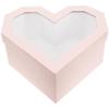 GARVALON Heart Flower Box Set with Window Pink Heart Shaped Box for Valentines Day Floral Arrangement Packaging for Special Occasions view 1