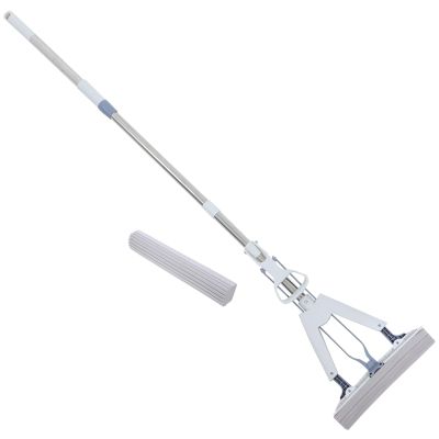 SUPVOX Household Folding Sponge Mop 28cm with Dual-Head, Wet and Dry Use, Super Absorbent Cotton for Home Floor Cleaning and Convenient Water Removal
