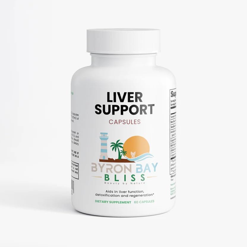 Byron Bay Bliss Liver Support, Capsules, 60 Count, Turmeric, Milk Thistle, Beetroot, Detoxification