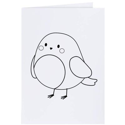 Azeeda 4 x 'Cute Robin Outline' Gift Tags/Labels (GI00128488)
