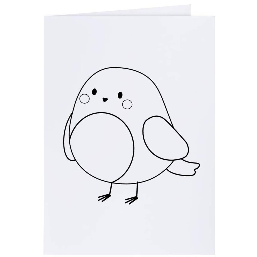 Azeeda 4 x 'Cute Robin Outline' Gift Tags/Labels (GI00128488)