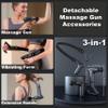 Yxathoyi 3-in-1 Deep Tissue Massage Gun with Removable Extended Handle & Massage Belt, 12 Speed Levels & 4 Replaceable Heads,Back Pain, Muscle Recovery for Athletes & Seniors (Dark Gray) view 2