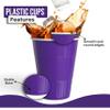 Party Solids 18 Oz Purple Plastic Cups For Party Supplies 100 Pack | Purple Disposable Cups Plastic | Disposable Drinkware For Parties, Events & Everyday view 2