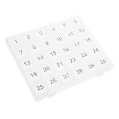 NAMOARLY 30-Day Pill Organizer Monthly Medicine Organizer with 30 Compartments 3x3cm Large Compartments Portable Travel Pill Case