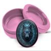 PocketVault Mystic Lunar Wolf Sigil Aluminum Pouch Tin for Women | Dual-Compartment Screw-Top Can, Purse-Ready Pocket Organizer, Compact & Stylish Everyday Carry Pink view 1