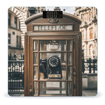 England UK Retro London Telephone Scale for Body Weight Digital Bathroom Scale Toughened Glass High Precision Scales for Body Weight with Large LCD Backlight Display Weight Scales