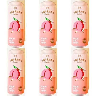 Peach Milk Drink, 16.3fl oz (485ml), Ready to Drink Beverage, 6 Cans