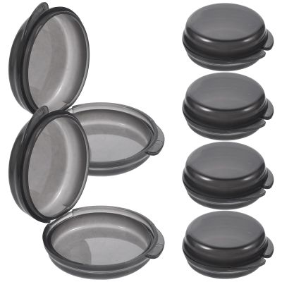 CLISPEED Black 6pcs Pill Organizer Set, Round Daily Medication Box 3 Times A Day, Portable Travel Container with Compartments for Supplements and Pills
