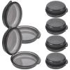 CLISPEED Black 6pcs Pill Organizer Set, Round Daily Medication Box 3 Times A Day, Portable Travel Container with Compartments for Supplements and Pills view 1