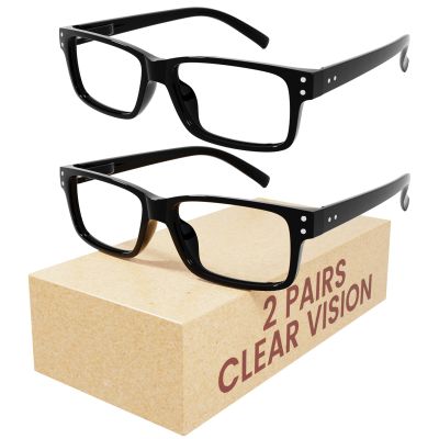 Eyekepper Blue Light Reading Glasses Men Women 3.75, Black Frame 2 Pack