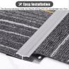 uhyOHF Floor Transition Strip Anti Skid Edge Trim Cover for Carpet to Carpet, Flooring Divider Bar Joining Strip, Metal Transition Threshold Strip for Same Height, Can Be C,Silver view 2