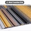 uhyOHF Floor Transition Strip Anti Skid Edge Trim Cover for Carpet to Carpet, Flooring Divider Bar Joining Strip, Metal Transition Threshold Strip for Same Height, Can Be C,Silver view 3