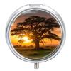 Sunrise on Big Tree Pill Box 3 Compartments Portable Pill Box for Purse Pocket Compact Mini Travel Pill Case Vitamin Organizer Pocket Pill Case Medicine Organizer view 1