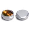 Sunrise on Big Tree Pill Box 3 Compartments Portable Pill Box for Purse Pocket Compact Mini Travel Pill Case Vitamin Organizer Pocket Pill Case Medicine Organizer view 3