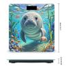 Cute Sea Animal Manatee Scale for Body Weight Digital Bathroom Scale Toughened Glass High Precision Scales for Body Weight with Large LCD Backlight Display Weight Scales view 2