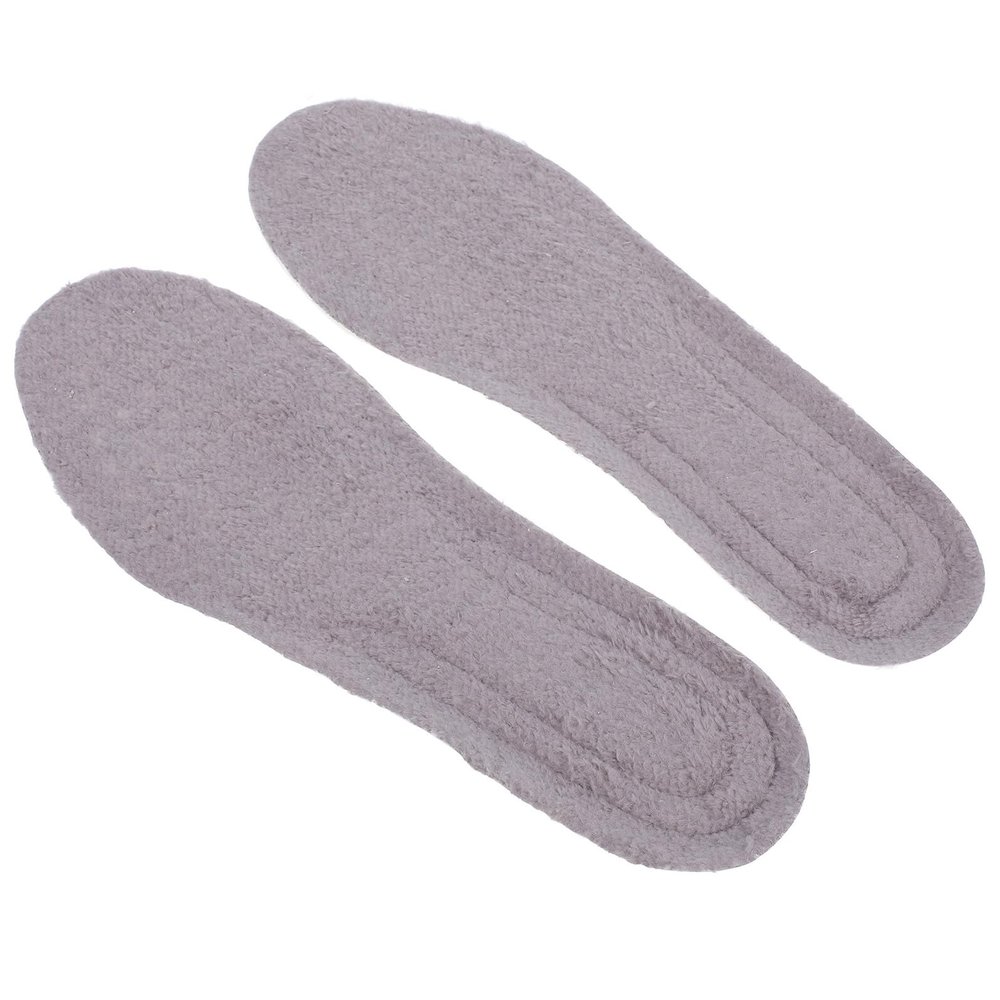 UKCOCO Winter Warm Fleece Shoe Insoles for Men, Self-Heating Thick Plush Inserts with Shock Absorption, Soft Breathable Foot Cushions for Boots and Sneakers, Size 43-44