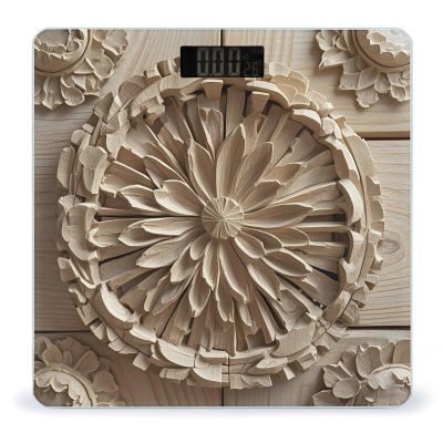 Wood Carving Texture Scale for Body Weight Digital Bathroom Scale Toughened Glass High Precision Scales for Body Weight with Large LCD Backlight Display Weight Scales