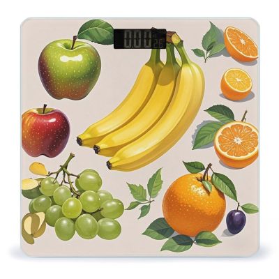 Pictures Fruit Scale for Body Weight Digital Bathroom Scale Toughened Glass High Precision Scales for Body Weight with Large LCD Backlight Display Weight Scales