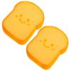 TOPPERFUN Thick Toast-Shaped Kitchen Sponge Pad, Dual-Sided Reusable Scrubber for Dish and Pan Cleaning, Cartoon Wood Pulp Material for Household Kitchen Use view 1