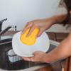 TOPPERFUN Thick Toast-Shaped Kitchen Sponge Pad, Dual-Sided Reusable Scrubber for Dish and Pan Cleaning, Cartoon Wood Pulp Material for Household Kitchen Use view 3