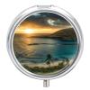 Sunrise Over Hanauma Bay Oahu Hawaii Pill Box 3 Compartments Portable Pill Box for Purse Pocket Compact Mini Travel Pill Case Vitamin Organizer Pocket Pill Case Medicine Organizer view 1