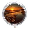 Orange Sunrise Beach Pill Box 3 Compartments Portable Pill Box for Purse Pocket Compact Mini Travel Pill Case Vitamin Organizer Pocket Pill Case Medicine Organizer view 1