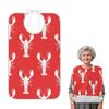 Emelivor Cartoon White Lobster Print Adult Bibs for Elderly Men Seniors Women Water-resistant Adjustable Bibs for Eating Feeding Clothing Protector With Crumb Catcher for Adults view 2
