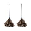 2 Pcs Premium Quality Genuine Ostrich Feather Duster - Thick Soft Feathers - Attracts Dust Particles - Easy Efficient Dusting - Duster for Home, Office and Car view 1