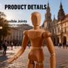 ComfiCare Premium Beech Wood Artists Mannequin Jointed Human Figure Model for Sketching, Painting, and Elegant Home Office Dcor Posable Art Reference Tool with Detachable Base view 2
