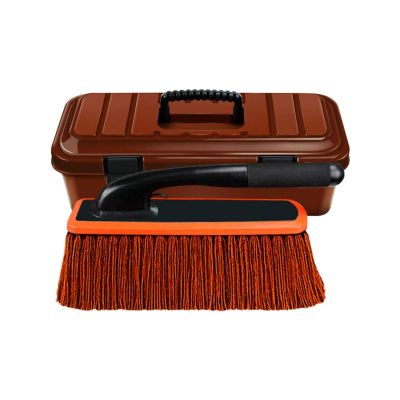 Car Duster Telescopic Car Wash Brush Cleaning Dust Long Handle Wax Mop Brush Soft Scratch-Free with Storage Box, Feather Duster for Home, Office and Car