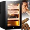 50 Liter Cigar Humidor Cooler 300 Cigar Capacity Smart Temperature Humidity Control Glass Door Display Storage Drawer(Winecabinet)
