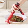 Saluaqui Hot Plate Gripper, 3 in 1 Anti Scald Bowl Holder with Built Jar Opener, Ergonomic Handle for Kitchenware, Red ABS view 2